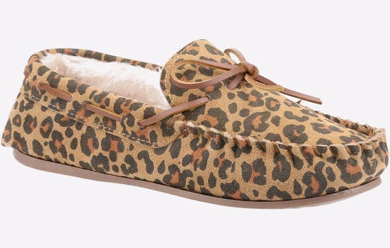 Hush Puppies Allie Suède Luipaard Pantoffels Voor Dames - Image 2