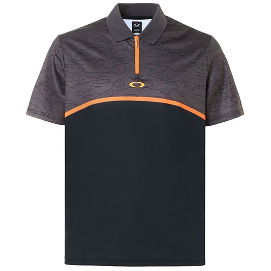 Oakley Colour Block Camouflage Black Zip Up Mens Polo Shirt 434216 02E