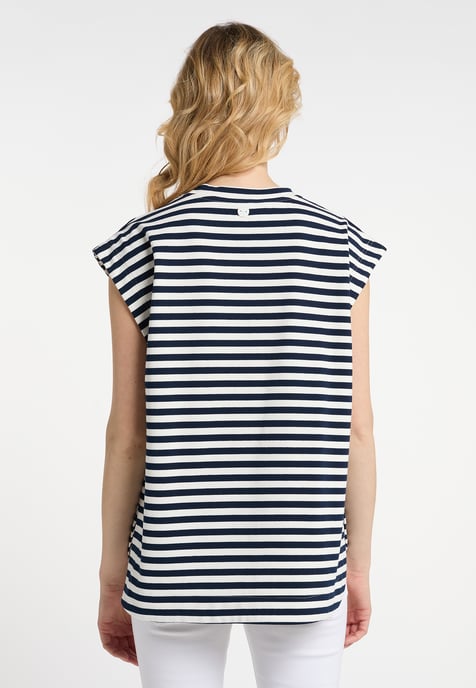 Dreimaster T-shirt Dames marine wit - Image 4