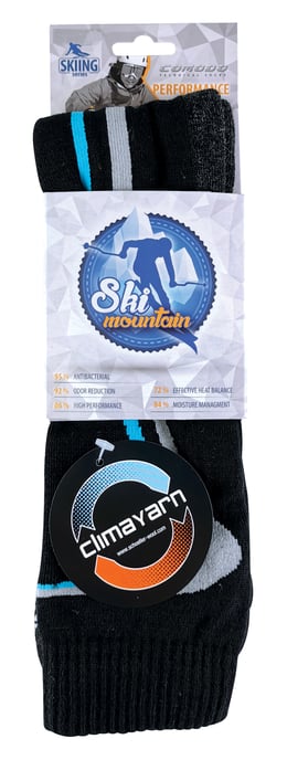 Comodo - Unisex Kniehoge Merino Wollen Skisokken - Zwart - Image 2