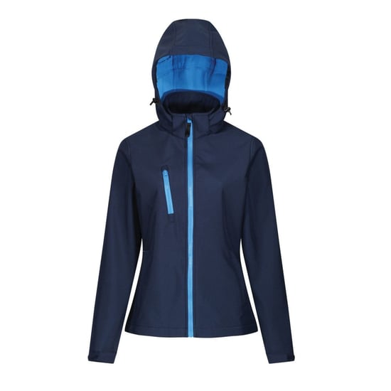 Regatta Womens/Ladies Venturer Hooded Soft Shell Jacket (Navy/French Blue)
