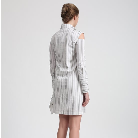 Verwijderbare mouwen gestructureerde shirtjurk - Image 3