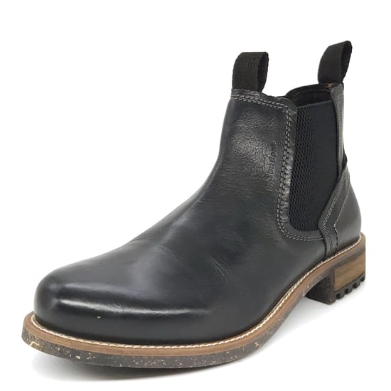 HX London Merton Leather Black Mens Chelsea Boots