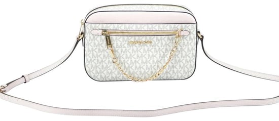 Michael Kors Dames Jet Set Item Grote Oost-West Signature Leren Ritssluiting Ketting Schoudertas (Vanilla PVC/Powder Blush) - Image 1
