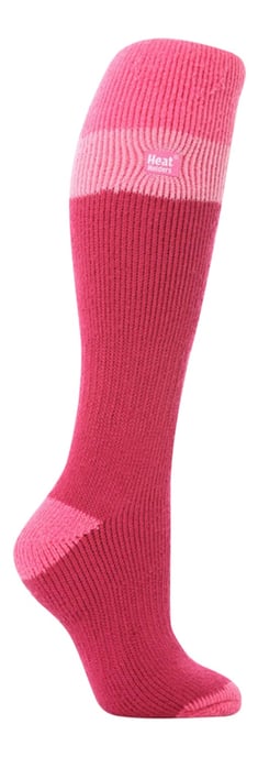 Heat Holders - Dames kniehoge thermo skisokken - Frambozen / Lichtroze - Image 1