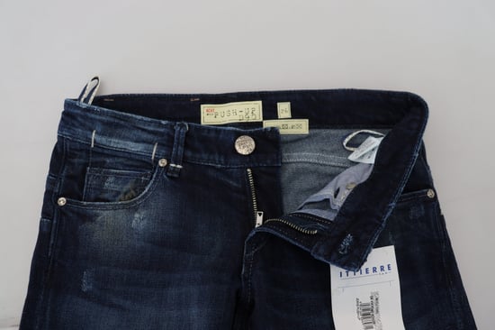 Acht Blauwe Katoenen Lage Taille Slim Fit Dames Casual Denim Damesjeans - Image 4