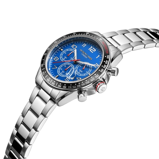 Hand Assembled Anthony James Tachymeter Chrono Steel Blue