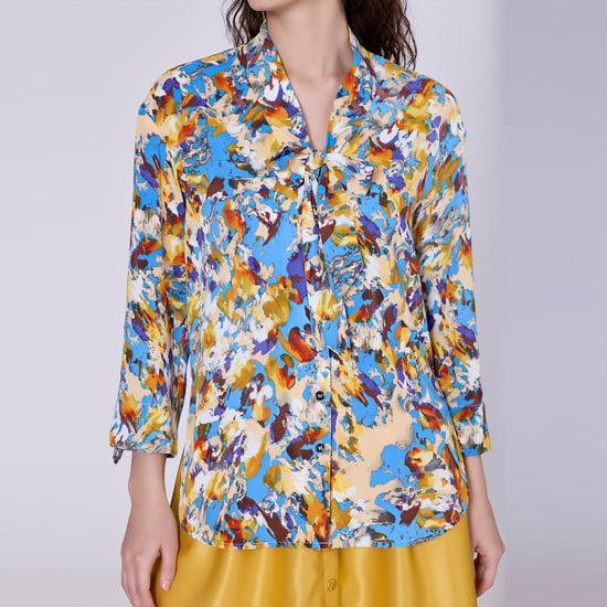 Ascot-tie blouse en abstracte print - Image 3