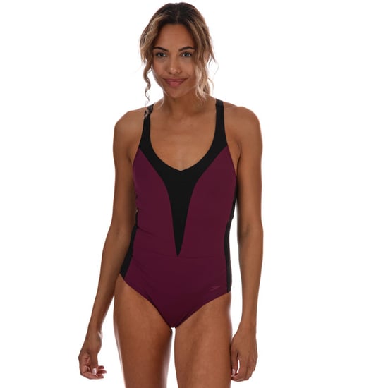 Women's Speedo Sculpture OpalLux Swimsuit in Purple black