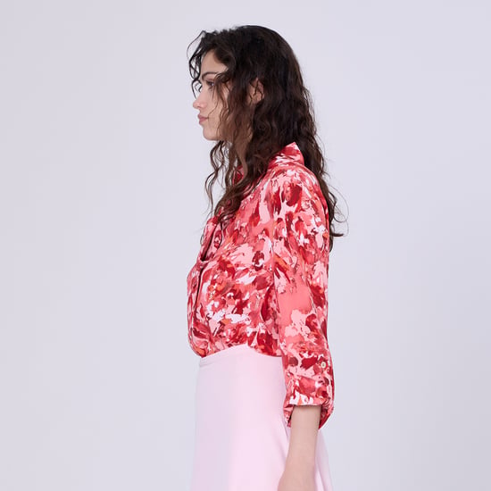 Ascot-tie blouse en abstracte print - Image 4
