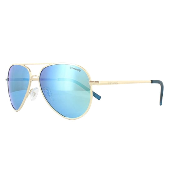 Polaroid Kids Aviator Kids Gold Blue Miror Polarized Sunglasses