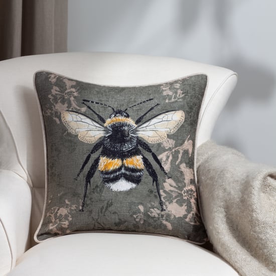 Evans Lichfield Avebury Bee Piped Feather Filled Cushion