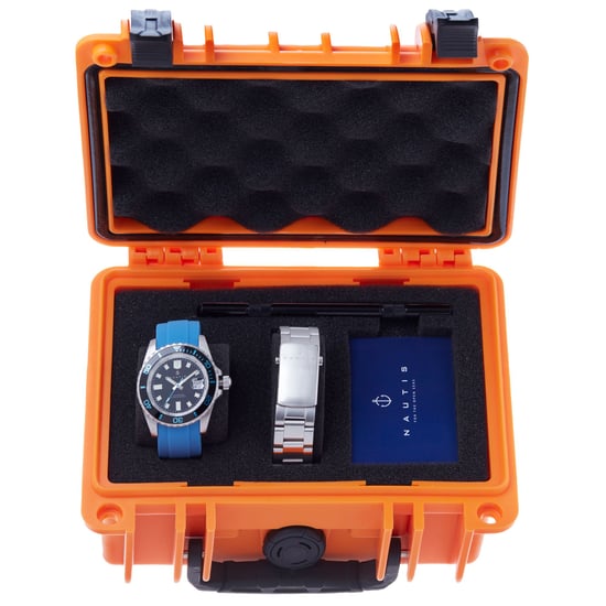 Nautis Interceptor Box Set with Interchangable Bands and Date Display - Light Blue