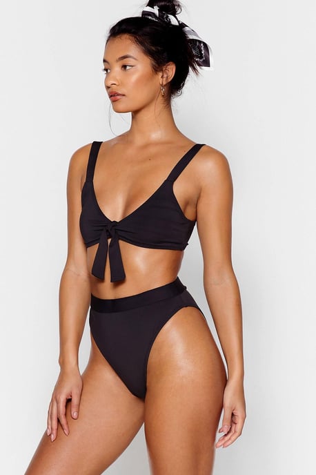 Tie Front High Leg Bikini Set - Image 2