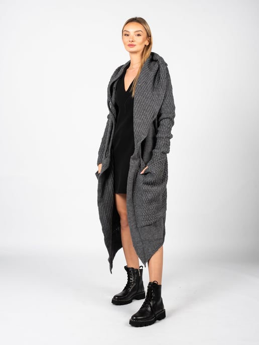 La Haine Iside Us Cardigan Unisex-LM056 Vrouw Grijs - Image 1