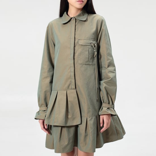 Safari shirt-dress with long sleeves