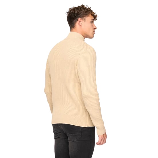 Crosshatch Heren Havaline gebreide Quarter Zip Pullover (Zwart) - Image 2
