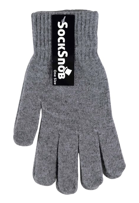 Dames gebreide thermo wolmix magische handschoenen - Grijs - Image 2