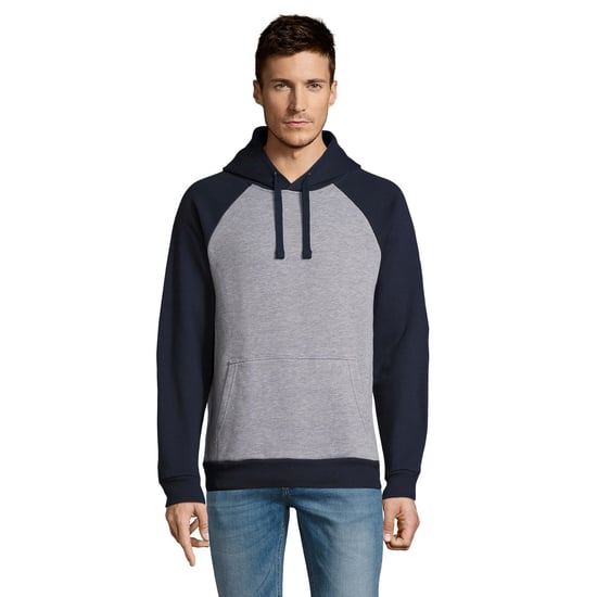 SOLS Uniseks Seattle Sweatshirt voor volwassenen (Grijs gemêleerd/French Navy) - Image 1