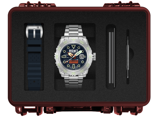 RGMT Ohio Men's Japanese Automatic 46mm Blue Watch with Stainless Steel Bracelet