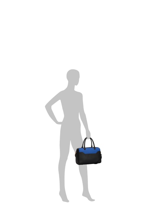 TWO-TONE LEATHER ZIP TOP GRAB BAG