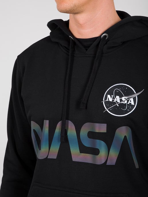 Alpha Industries NASA Rainbow Reflective Hoody Black