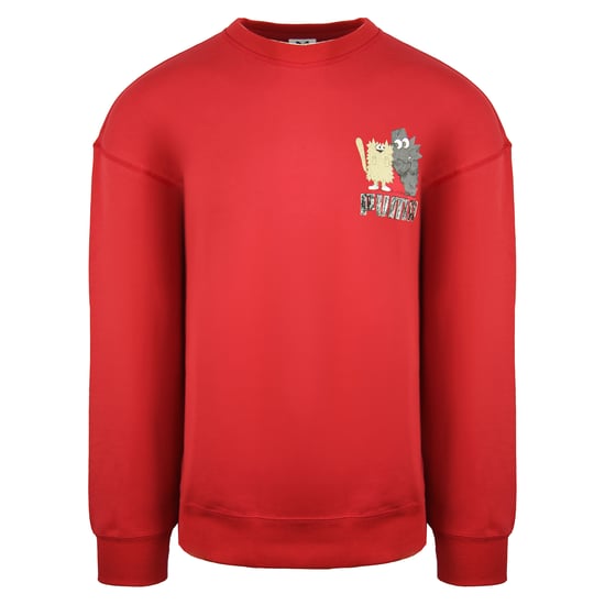 Puma x Michael Lau Long Sleeve Crew Neck Red Mens Graphic Sweatshirt 530358 22