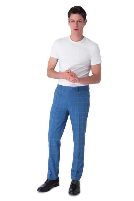 William Blue Check Double Breasted Suit