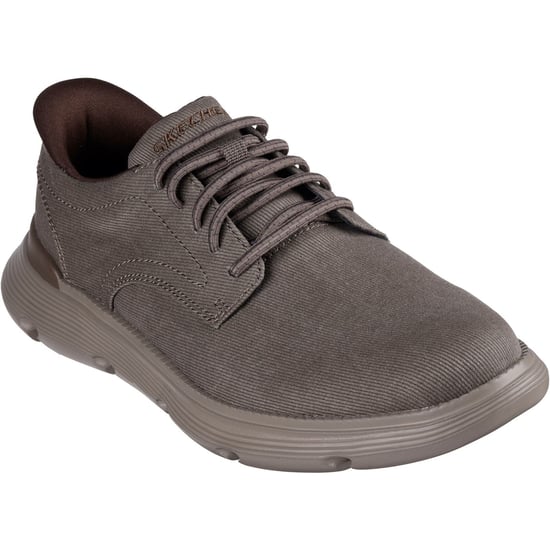 Skechers Garza Clive Cotton herenschoenen donker taupe met vetersluiting - Image 1