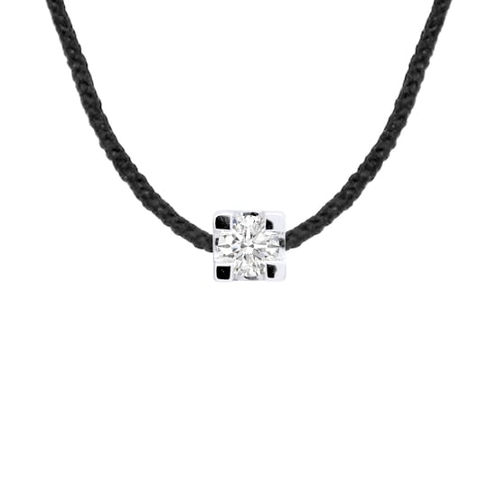 DIADEMA - Necklace - Black Nylon - Real Diamond