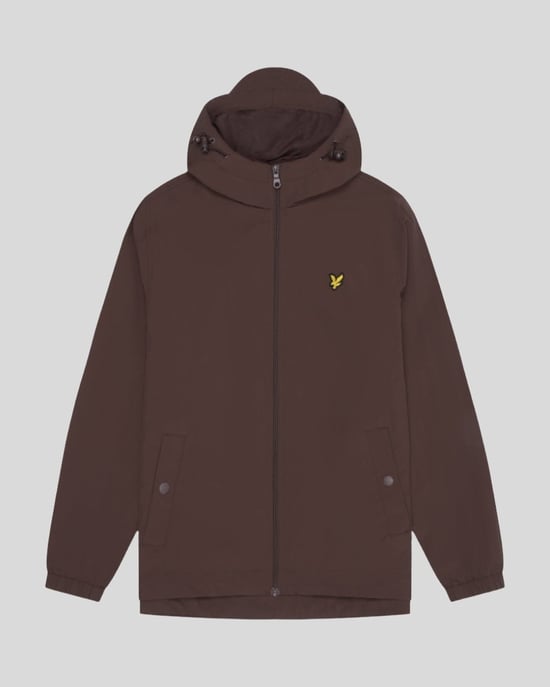 Heren Zip Door Capuchonjack in Bruin - Image 5