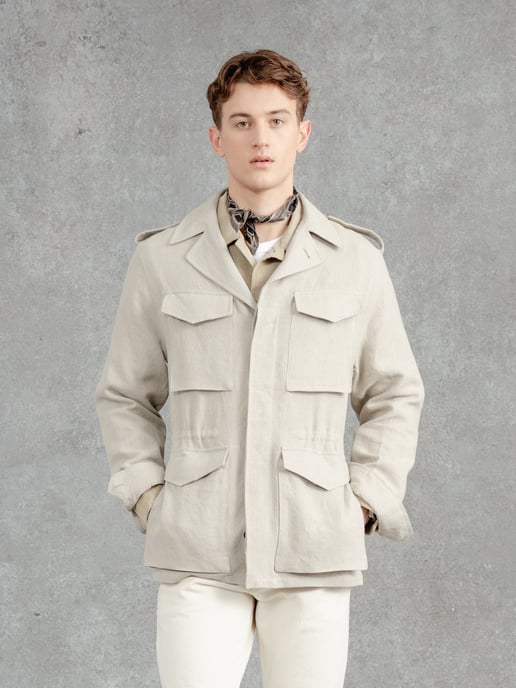 The Linen Field Jacket 2.0-Natural
