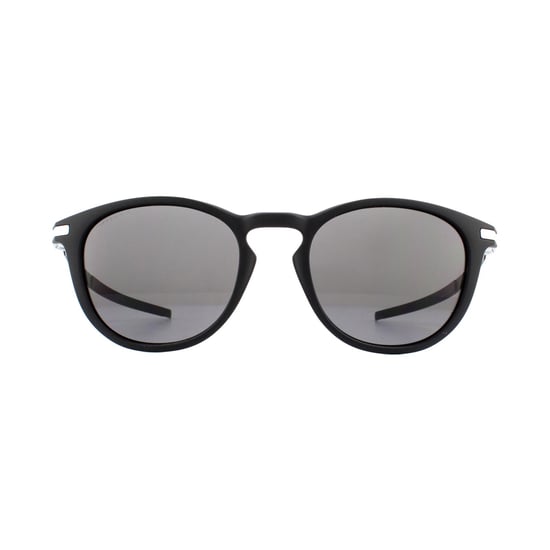 Oakley Round Mens Satin Black Prizm Grey Sunglasses