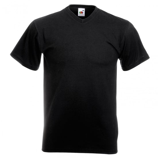Fruit Of The Loom Heren Valuegewicht V-hals, T-shirt met korte mouwen. (Zwart) - Image 1