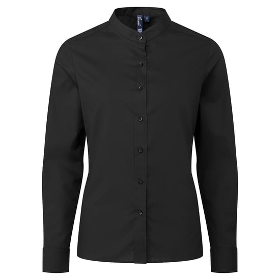 Premier Dames/dames Formeel overhemd met grote kraag (Zwart) - Image 1