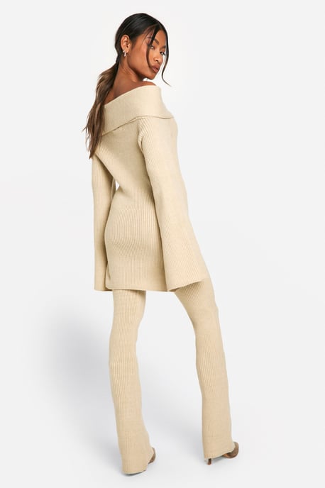 Premium Rib Knitted Flare Trousers