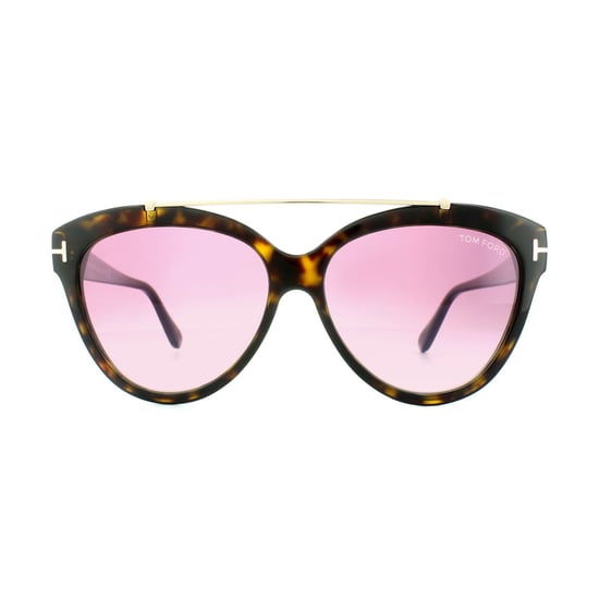 Tom Ford Sunglasses 0518 Livia 52Z Dark Havana Gradient Mirror Violet