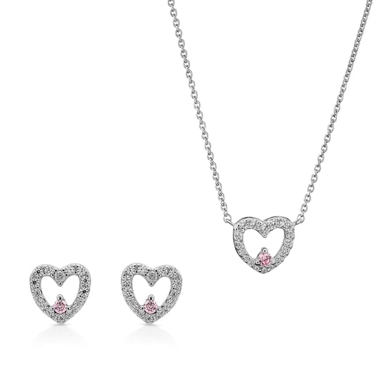 Orphelia 'Marise' Dames 925 Sterling Zilveren Set: Ketting + Oorbellen - Zilver SET-7488 - Image 1