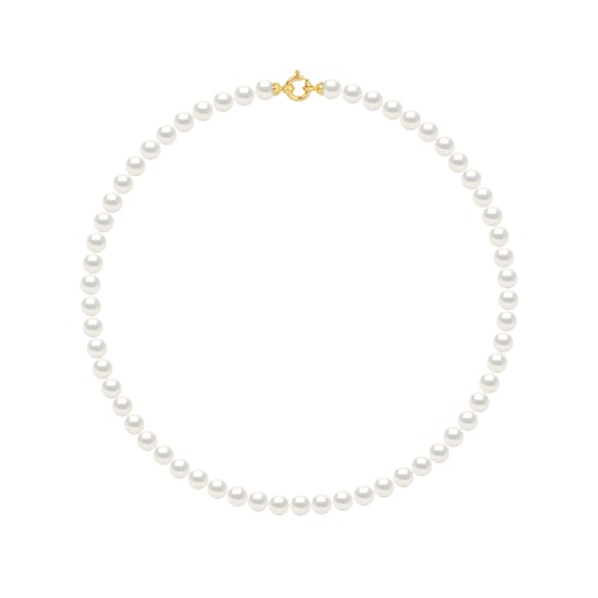 DIADEMA - Necklace - Princess - Real Freshwater Pearls - Yellow Gold