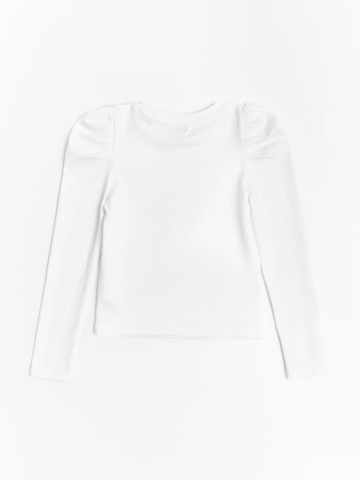 BCBG Girls Puff Long Sleeve Top in Ivory