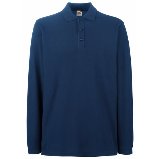 Fruit Of The Loom Heren Premium Poloshirt Met Lange Mouwen (Marine) - Image 1