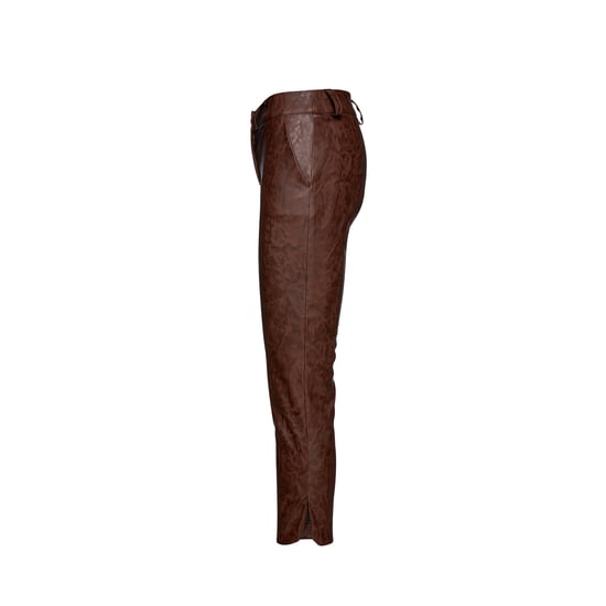 Chocoladebruin Faux Moiré Leer 7/8 Broek - Image 2