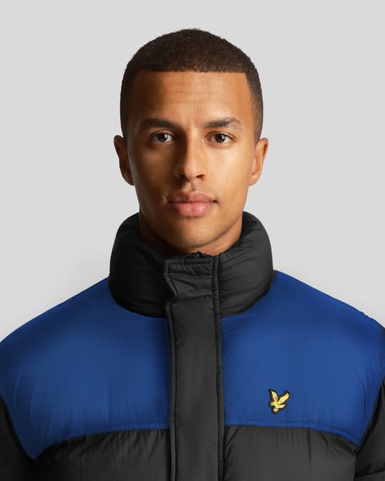 Lyle & Scott lange gewatteerde zwarte pufferjas - Image 4