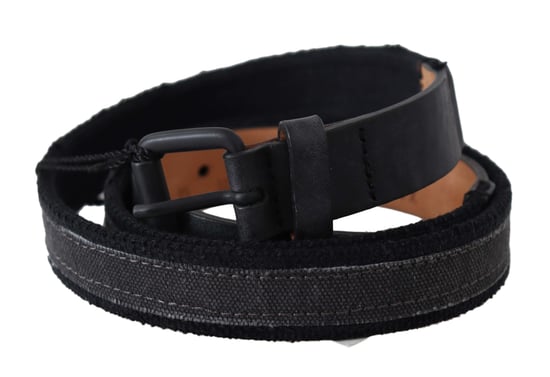 Ermanno Scervino Women's Black Leather Logo Buckle Waist