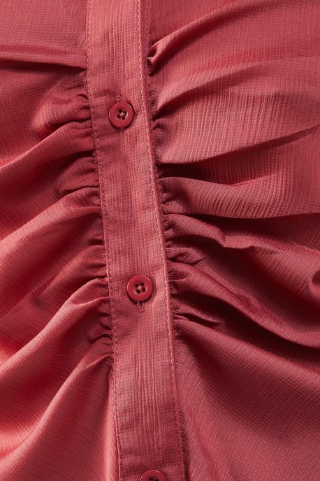 Satin Ruched Front Shirt