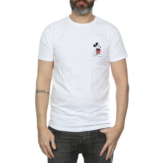 Disney Heren Mickey Mouse Kickin Retro Borst T-shirt (Wit) - Image 3