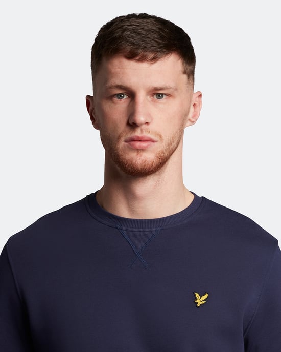 Lyle & Scott sweatshirt met ronde hals in marineblauw - Image 4