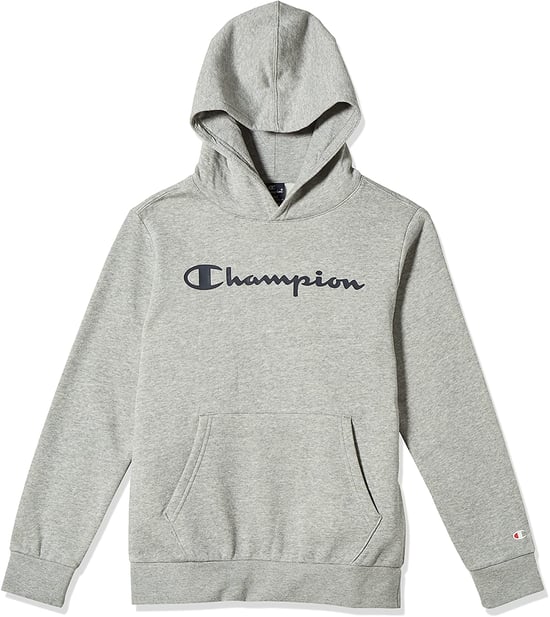 Womens Champion Script Logo Hoody in Grey