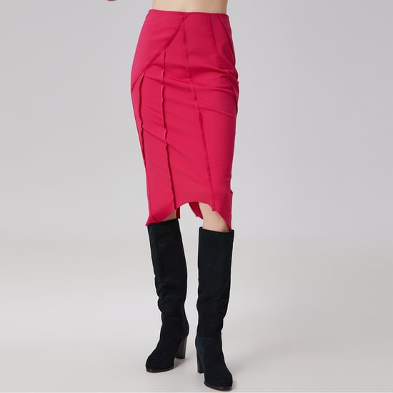 Asymmetrische rok met structurele lijnen - Image 4
