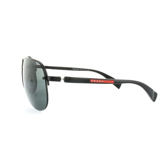 Prada Sport Sunglasses 56MS 1BO1A1 Semi-Shiny Black Grey